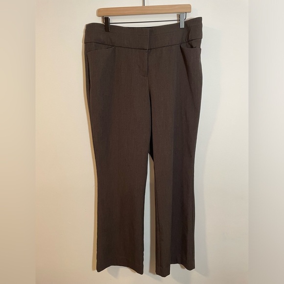 Maurice’s Pants Stretch Waist Straight Leg Brown Size 16 Reg Slacks Office Work - Picture 1 of 9